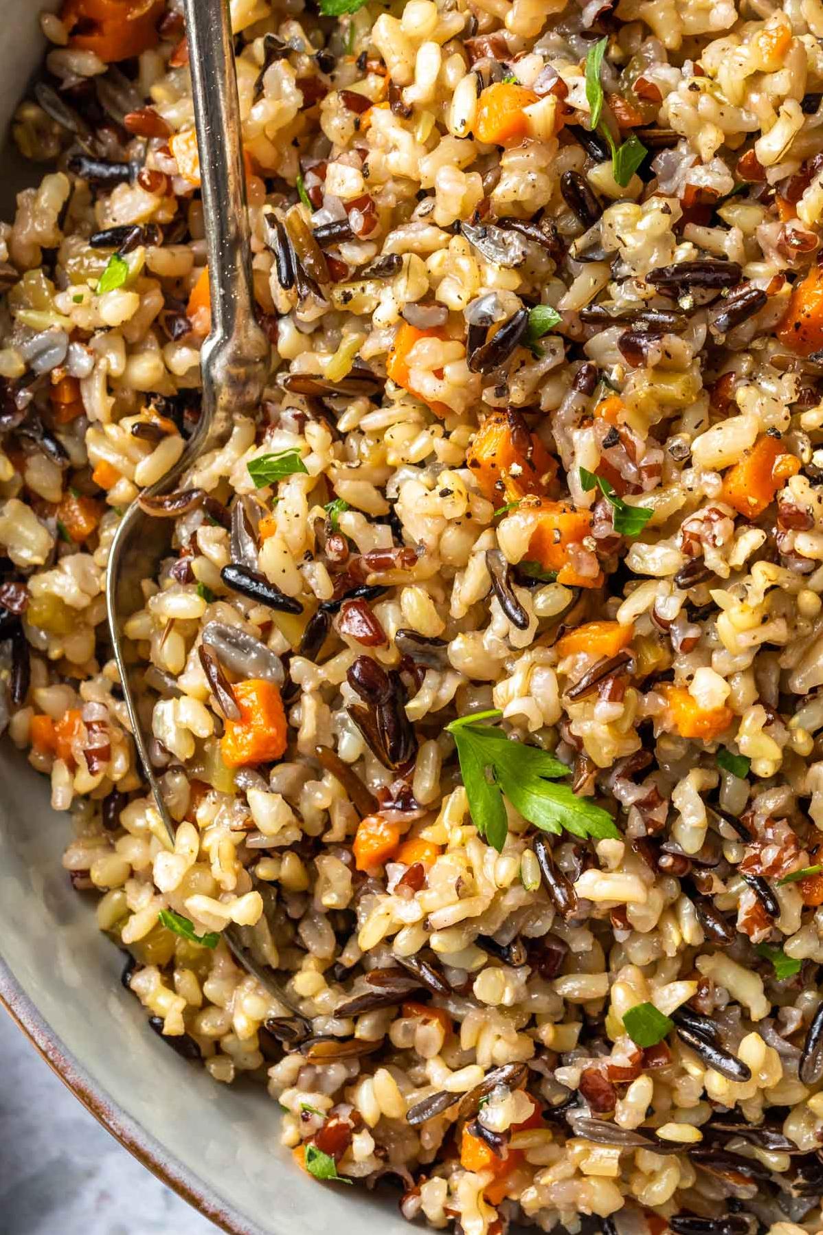  A hearty wild rice pilaf that is bursting with flavor.