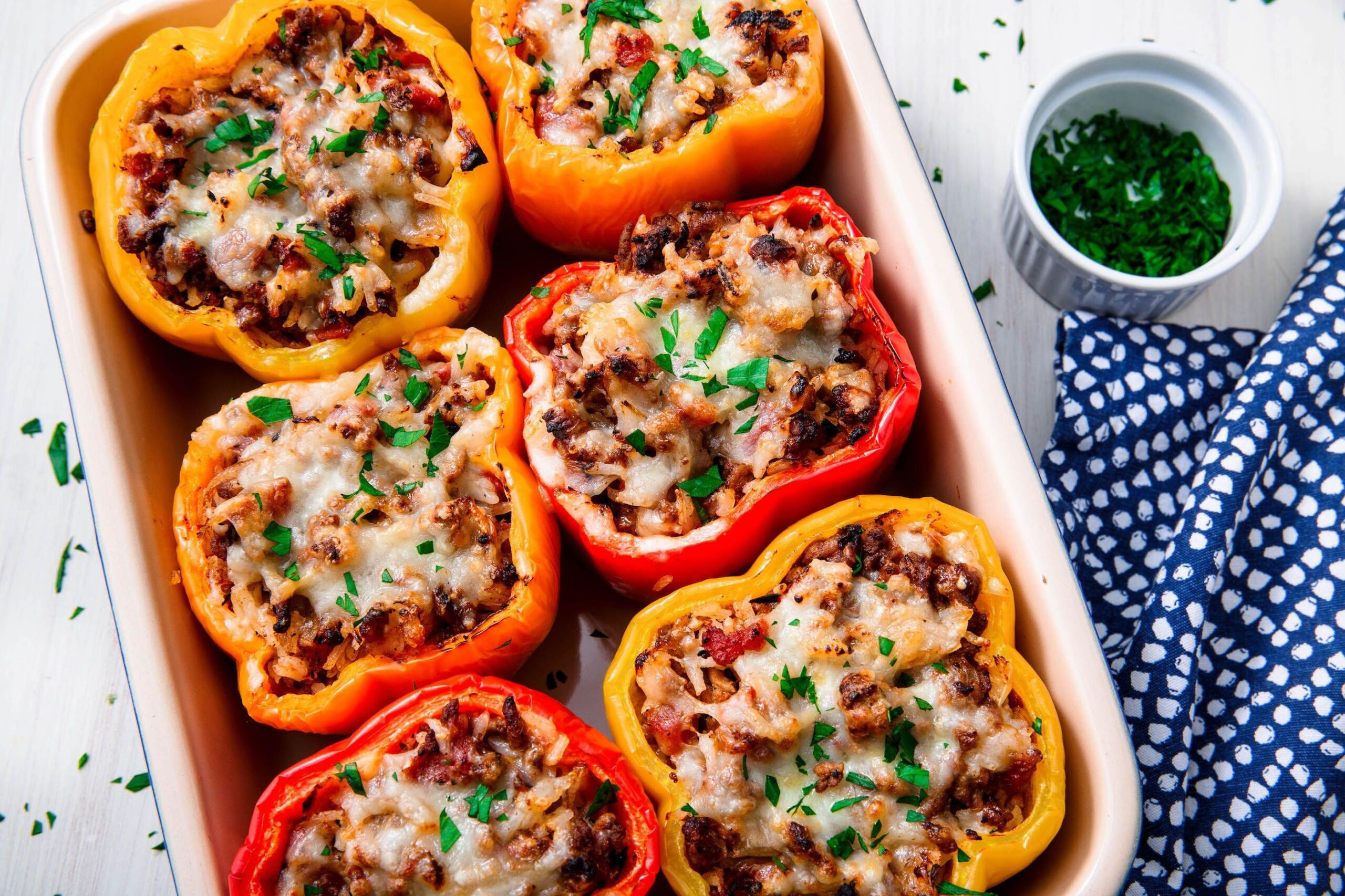  A rainbow of goodness: These baked capsicum bring color and nutrients to your plate.