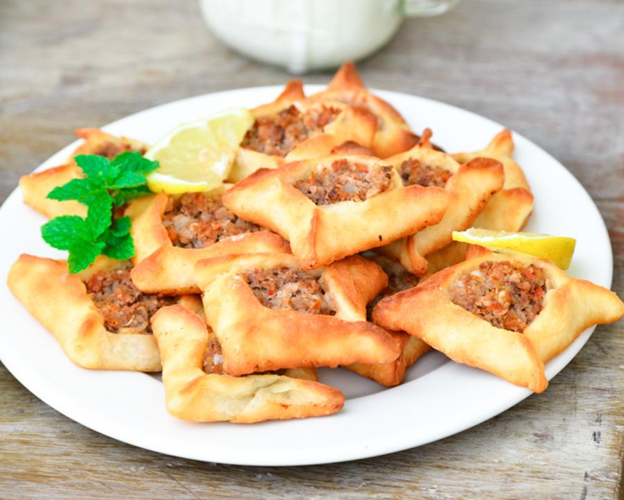  A tray of freshly baked Sfiha, hot and ready to serve