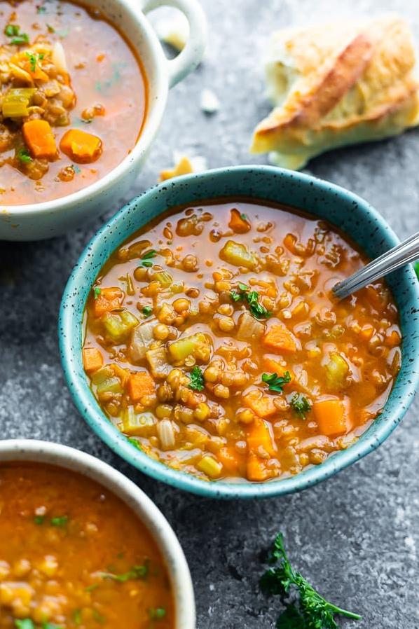  A warm bowl of lentil soup perfect for chilly nights