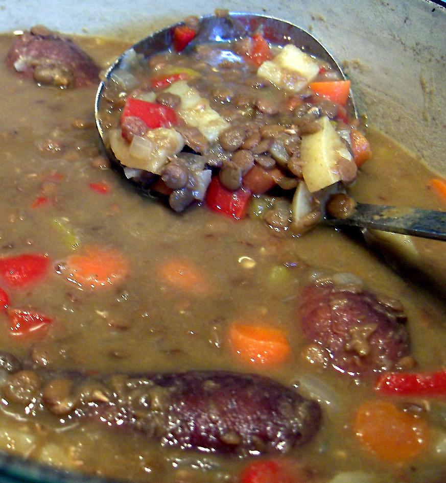 Basque Chorizo and Lentil Soup