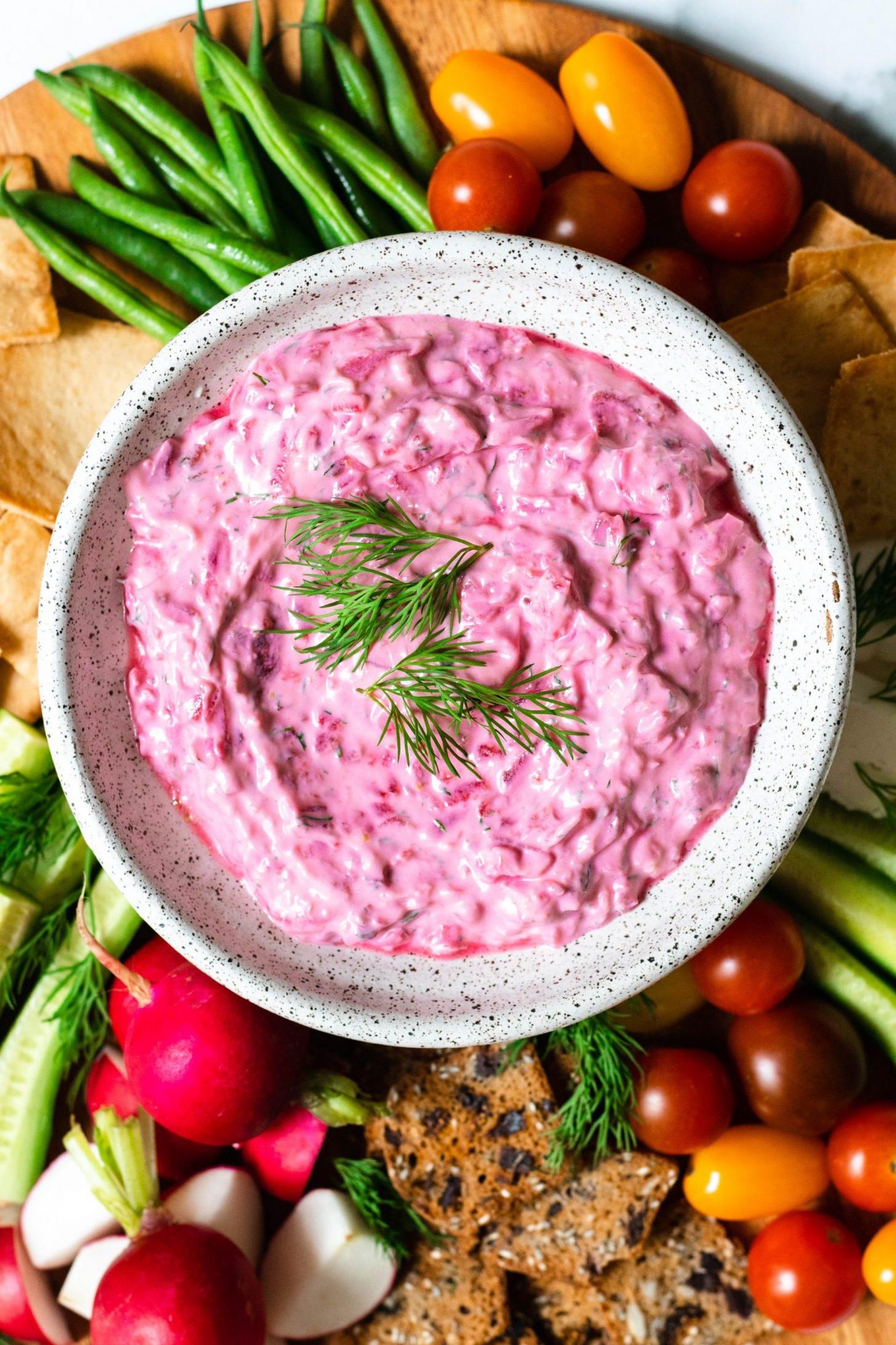  Bright and tangy- our beet tzatziki is a flavorful twist on a classic dip.