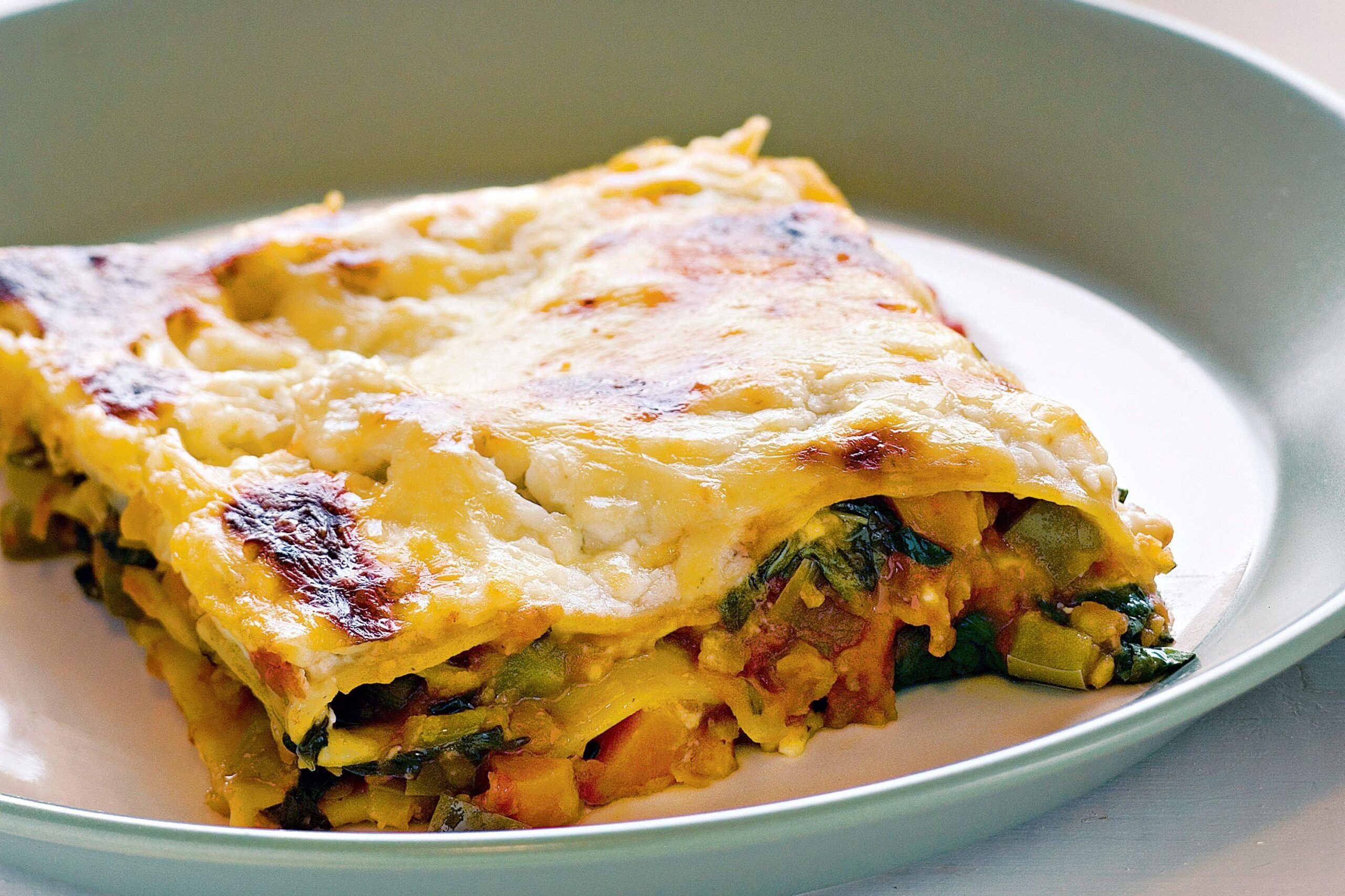  Don't let the vegetarian label fool you; this spinach and lentil lasagna packs a flavor punch.