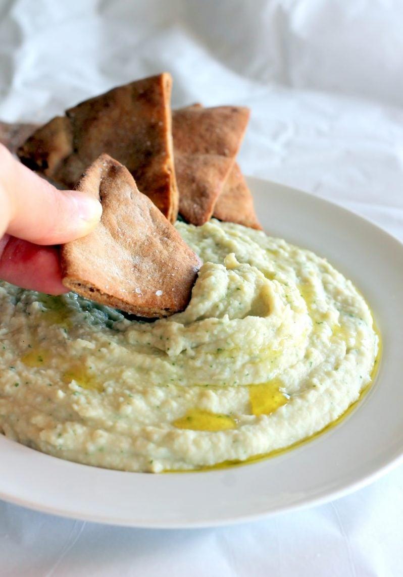  Get a taste of summer with our delicious basil-white bean hummus.