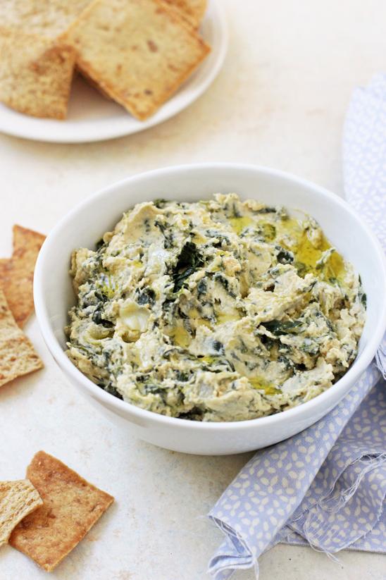  Grab your pita chips and ready your taste buds for an epic flavor journey with this spinach-artichoke hummus.