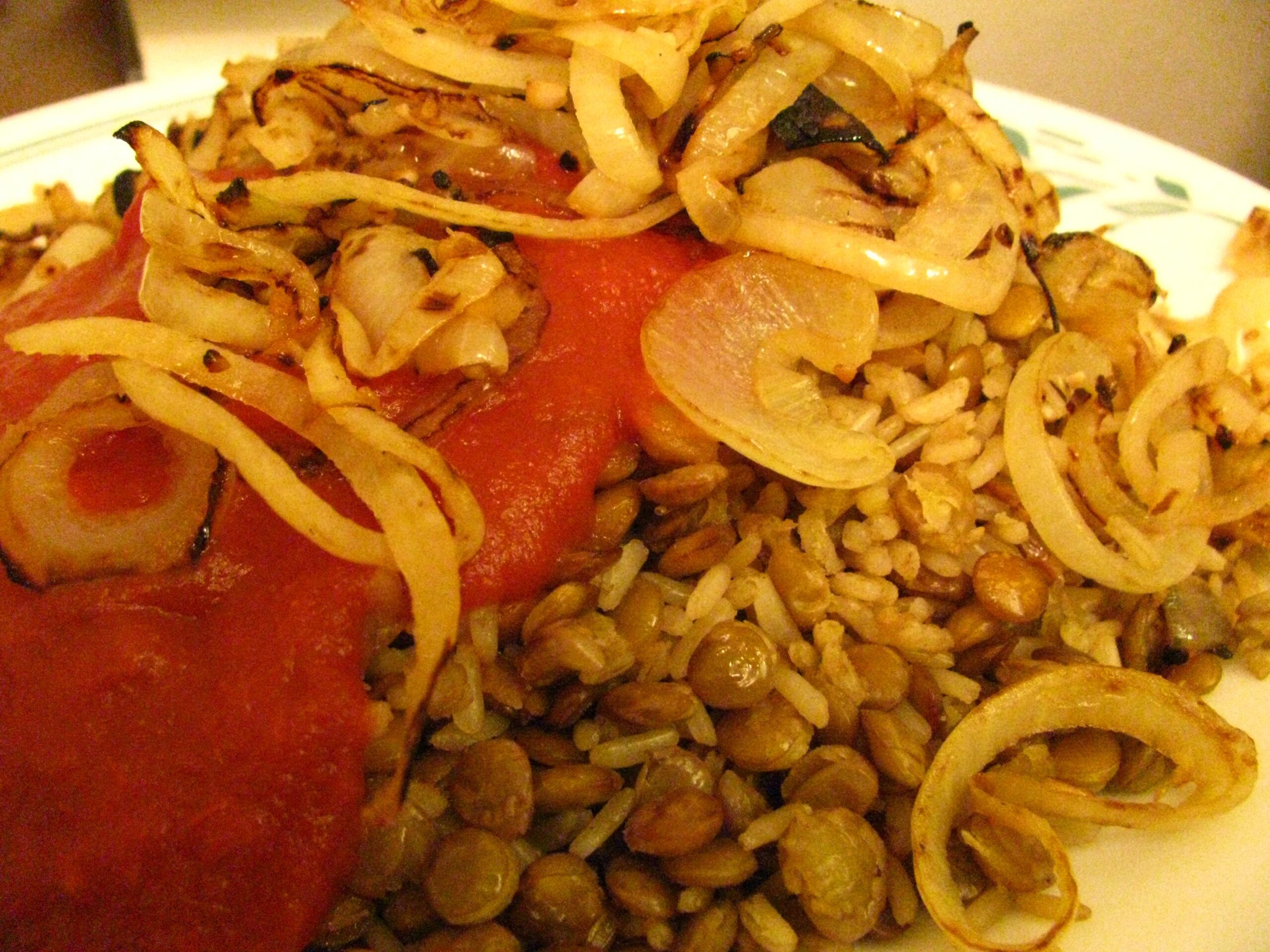 Kusherie (Egyptian Rice and Lentils)