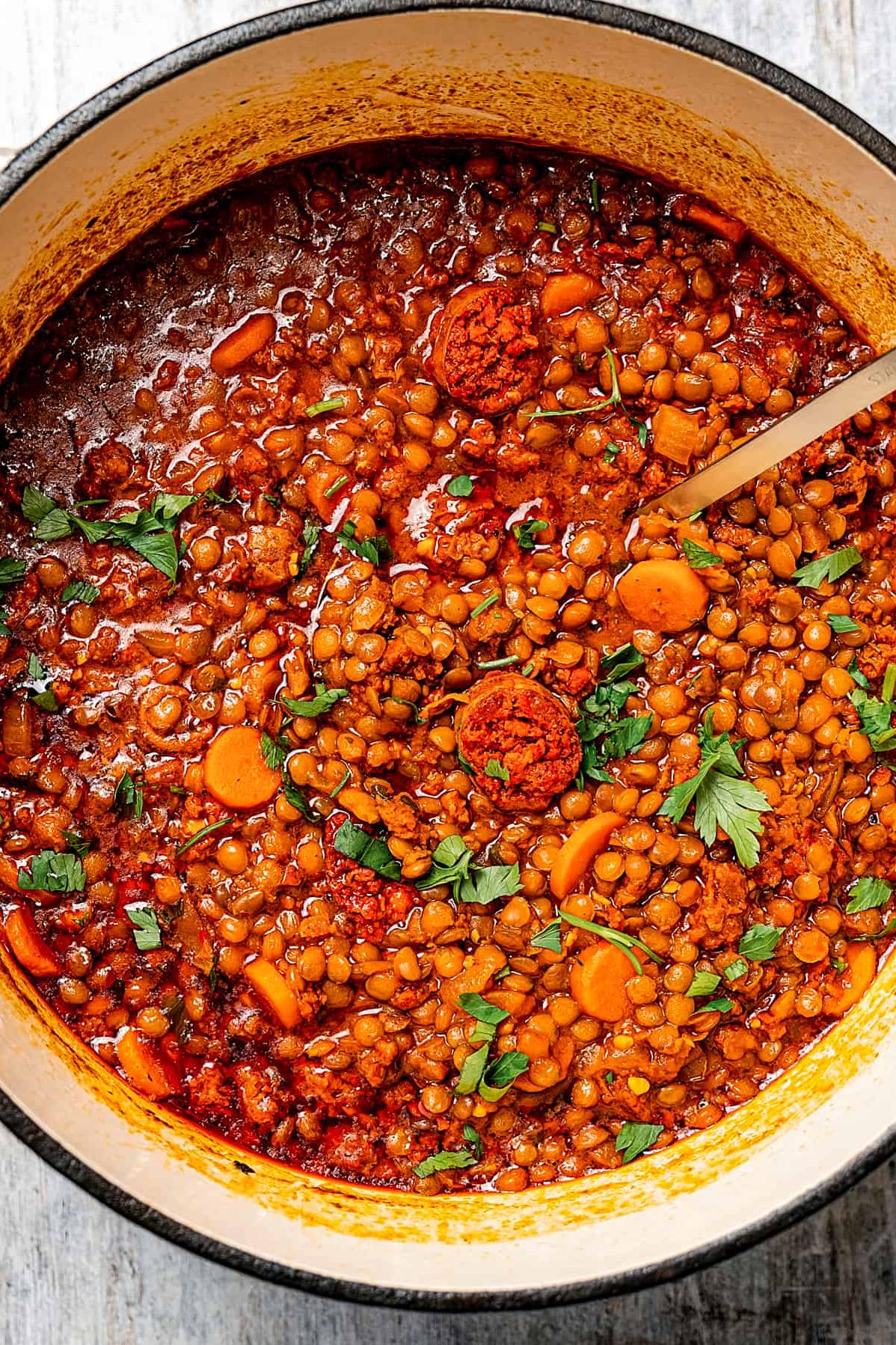  Lentils are packed full of protein, making this soup a great option for vegetarians.