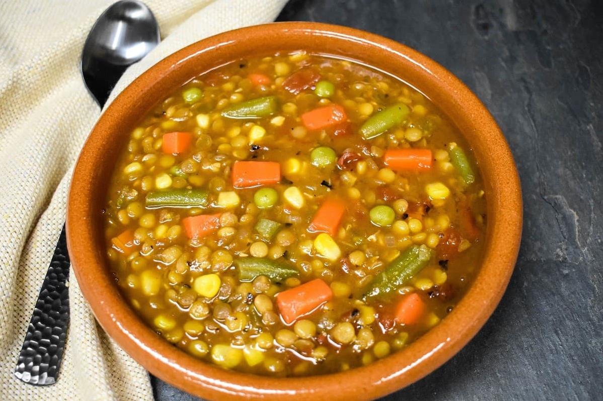  Lentils are the star of the show in this vegetarian-friendly recipe.