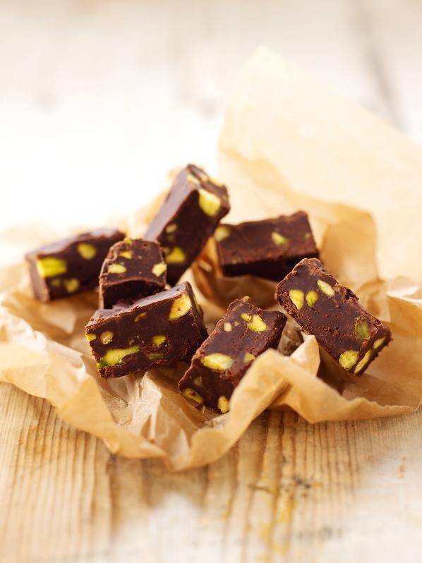  Make your sweet tooth happy with this irresistible chocolate pistachio fudge.