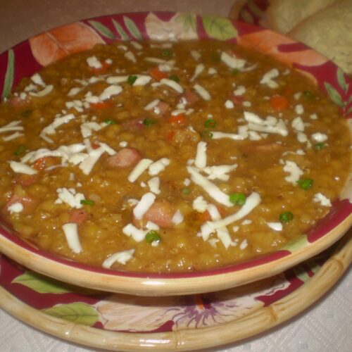 Mexican Lentil Soup With Panela Cheese