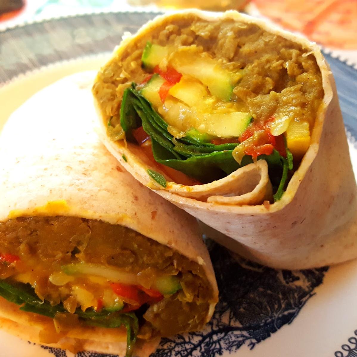  My Lentil and Roasted Vegetable Wraps are a plant-based lunch option that won't disappoint!