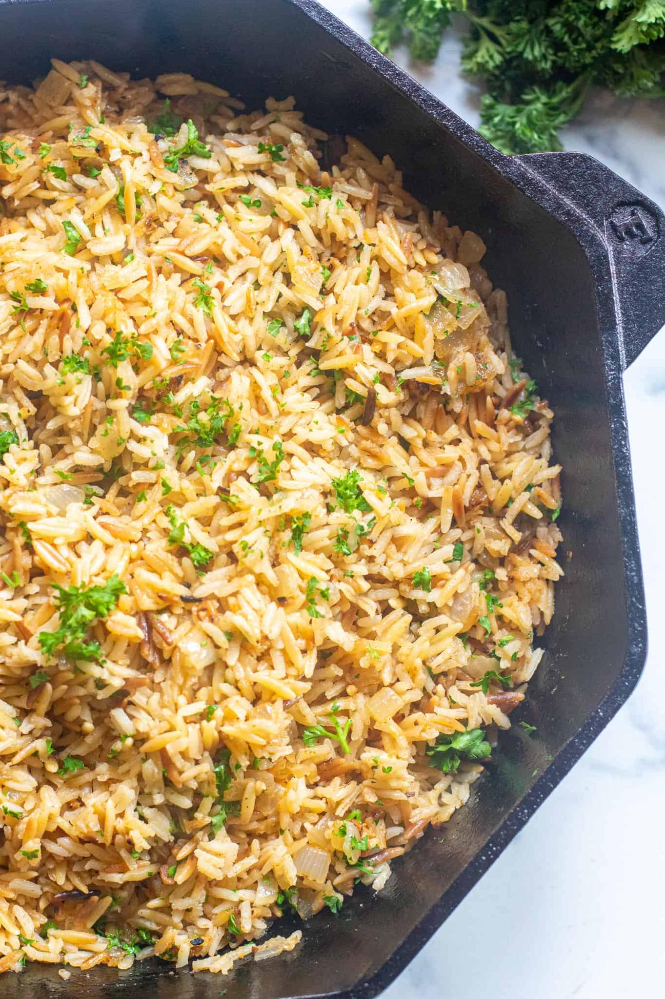  One pan and a few ingredients is all you need for this tasty rice pilaf.