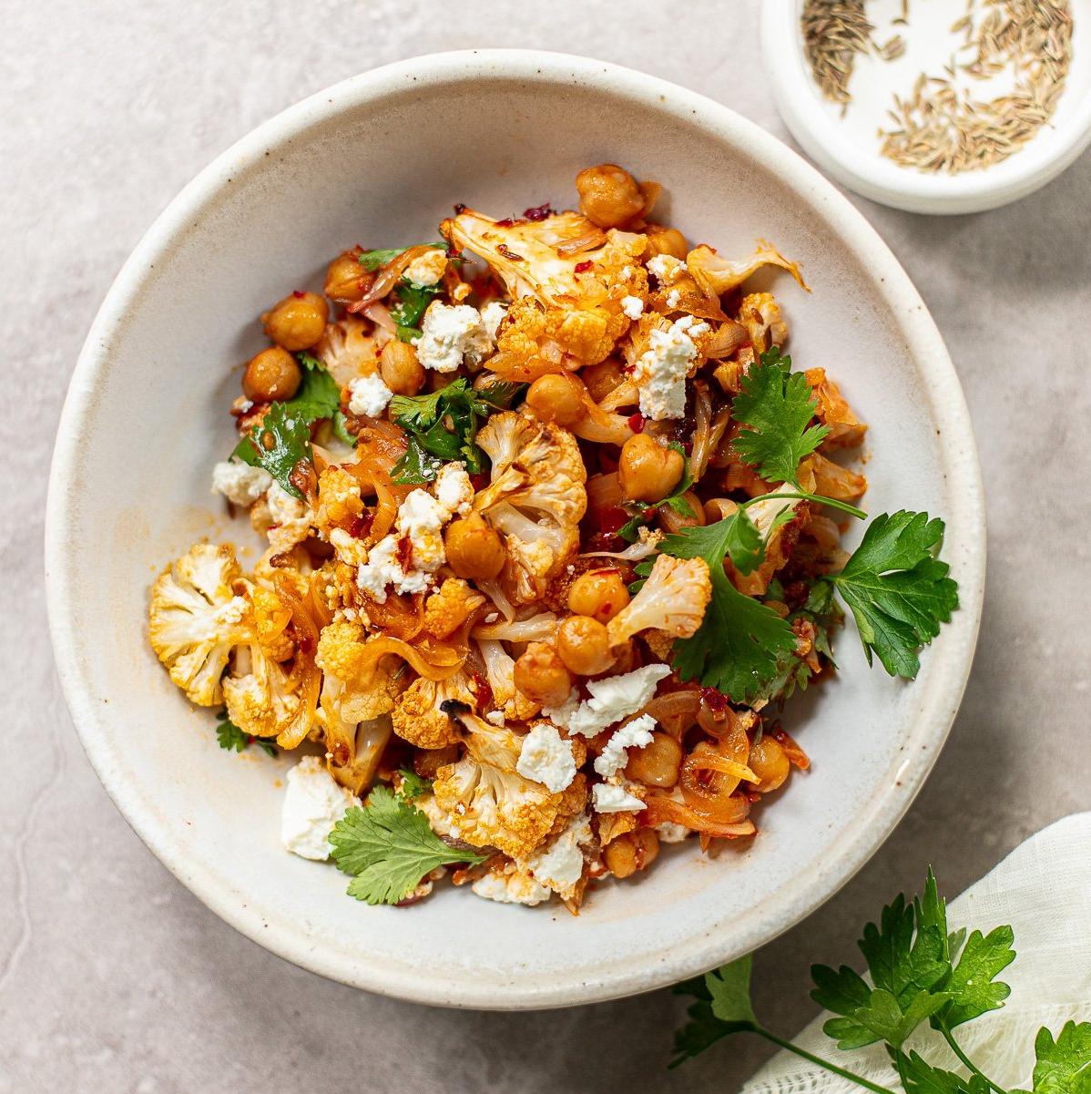  Our roasted cauliflower with harissa sauce recipe is sure to make your mouth water
