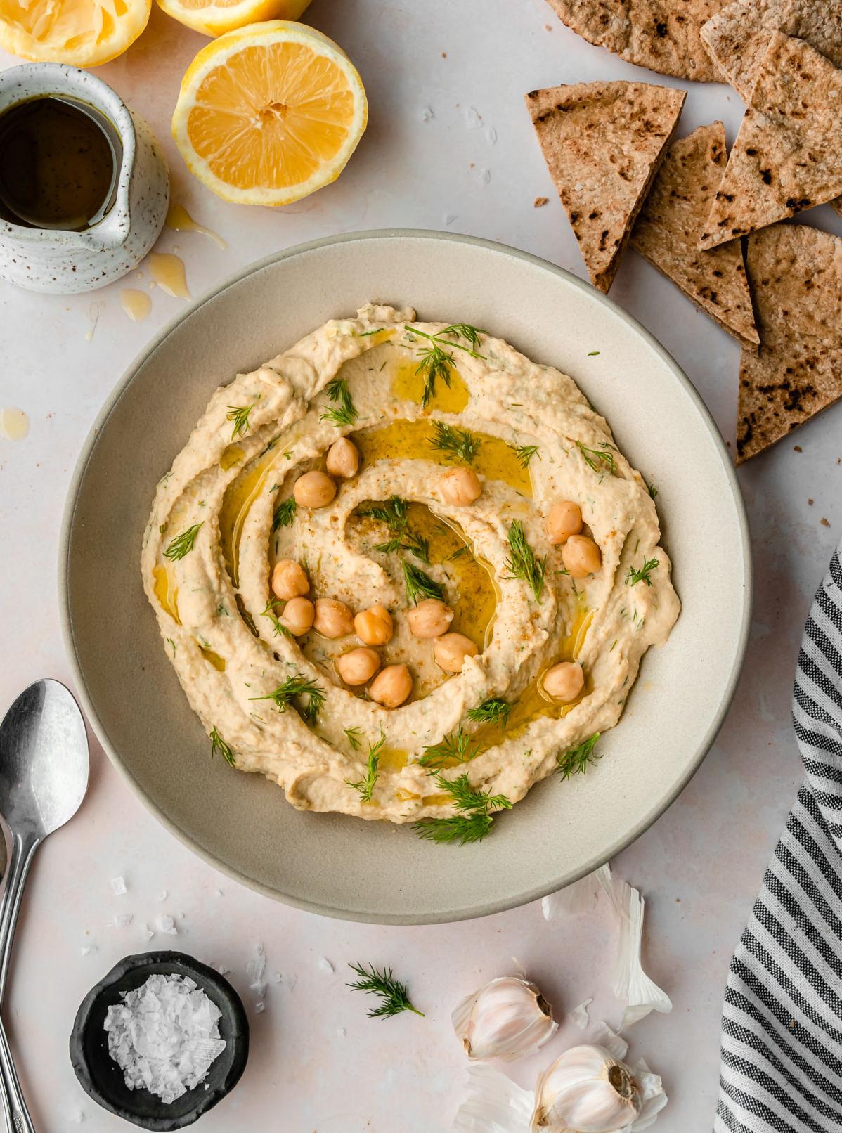  Pair this hummus with your favorite veggies for a perfect snack.