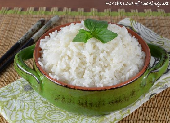  Perfectly cooked fluffy jasmine rice is infused with the flavors of lemongrass and coconut.