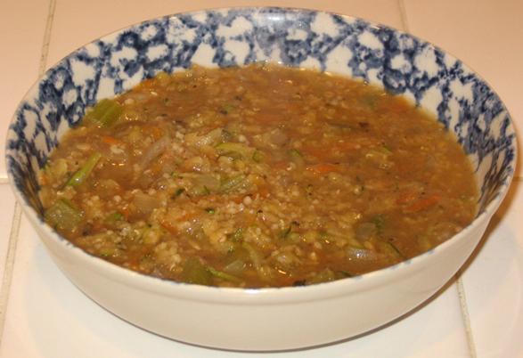 Red Lentil, Zucchini & Couscous Soup