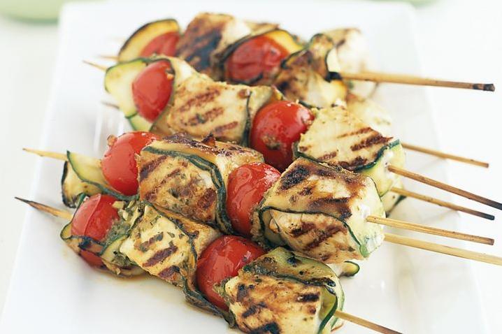  Samurai swordfish kebabs - a dish that combines the savory flavors of the Mediterranean with a Japanese twist.