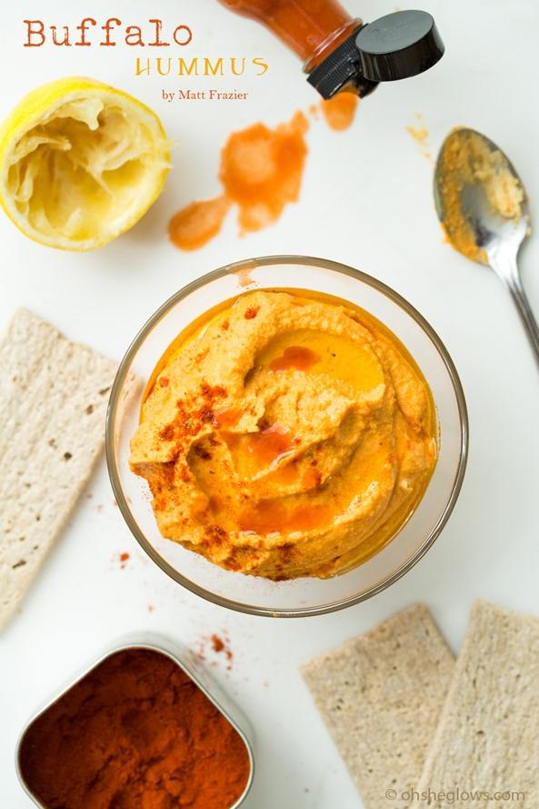  Scoop up some spicy goodness with this Buffalo Hummus!