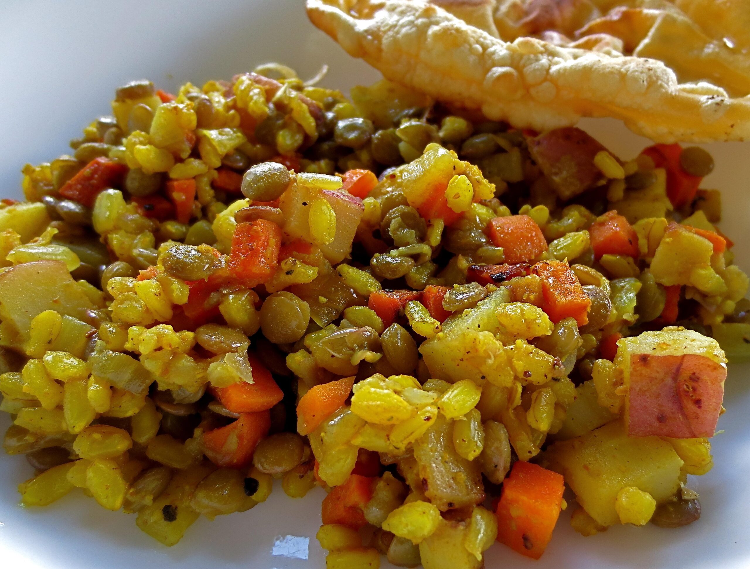  Serve up a hearty bowl of aromatic Rice and Lentil Pilaf - Indian Style