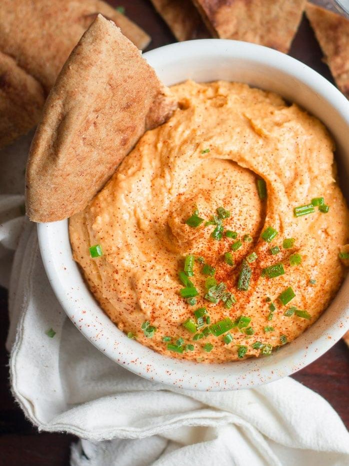  Spice up your snack time with this deliciously fiery hummus.