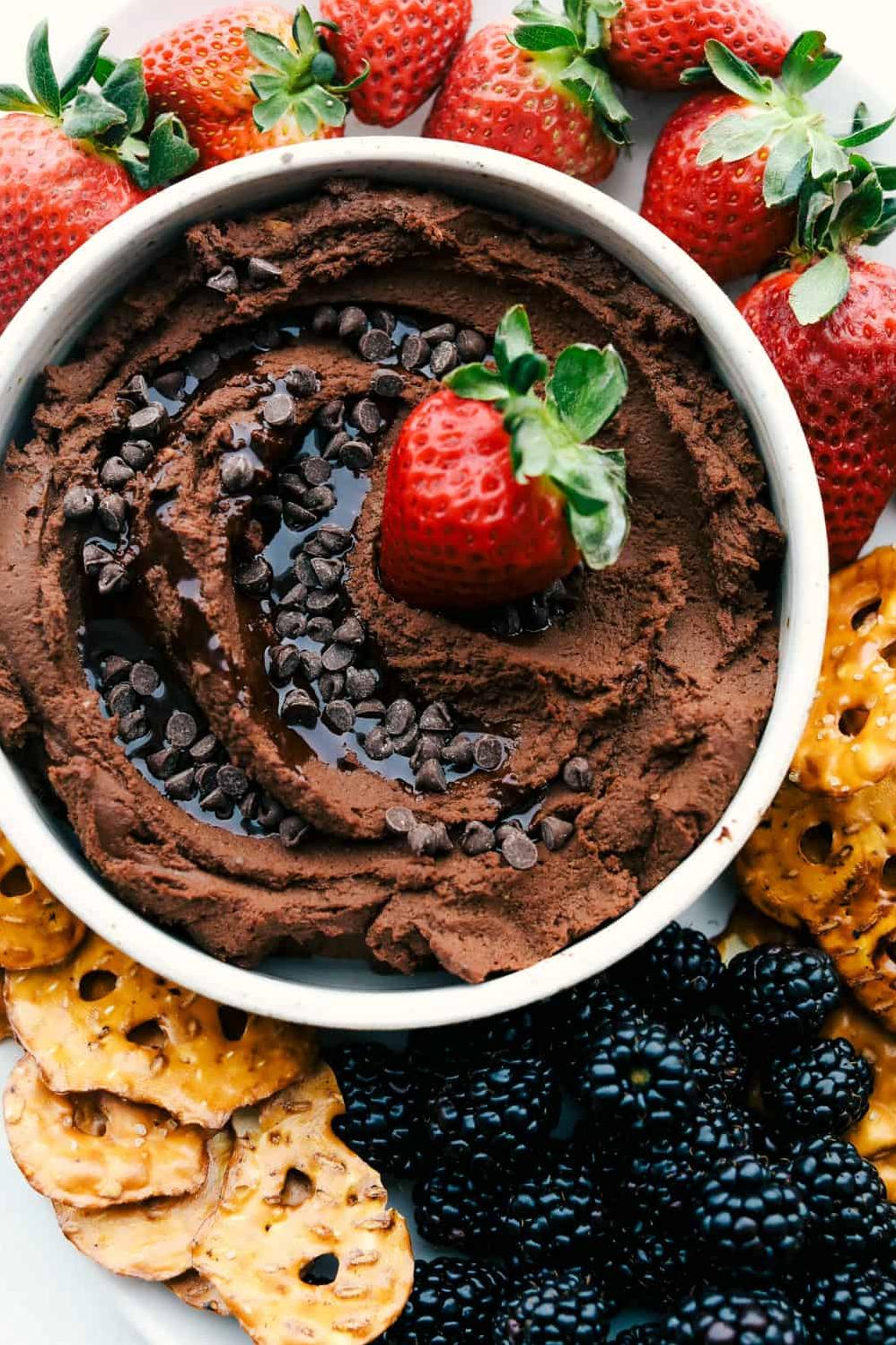  Sweet and savory come together in this delicious chocolate hummus.