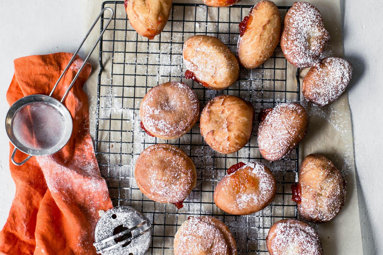  Sweet, fluffy and glazed to perfection, these sufganiyot will make your taste buds party like it's Hanukkah.