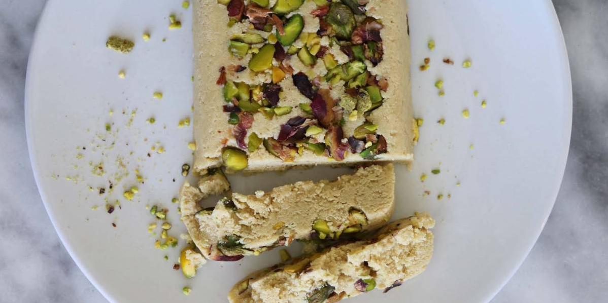  This dessert is a true art form; the perfect balance between crunchy and smooth, with layers of raisins and pistachios.