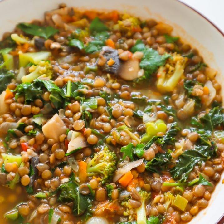  This lentil vegetable pottage is packed with nutrients and flavor.