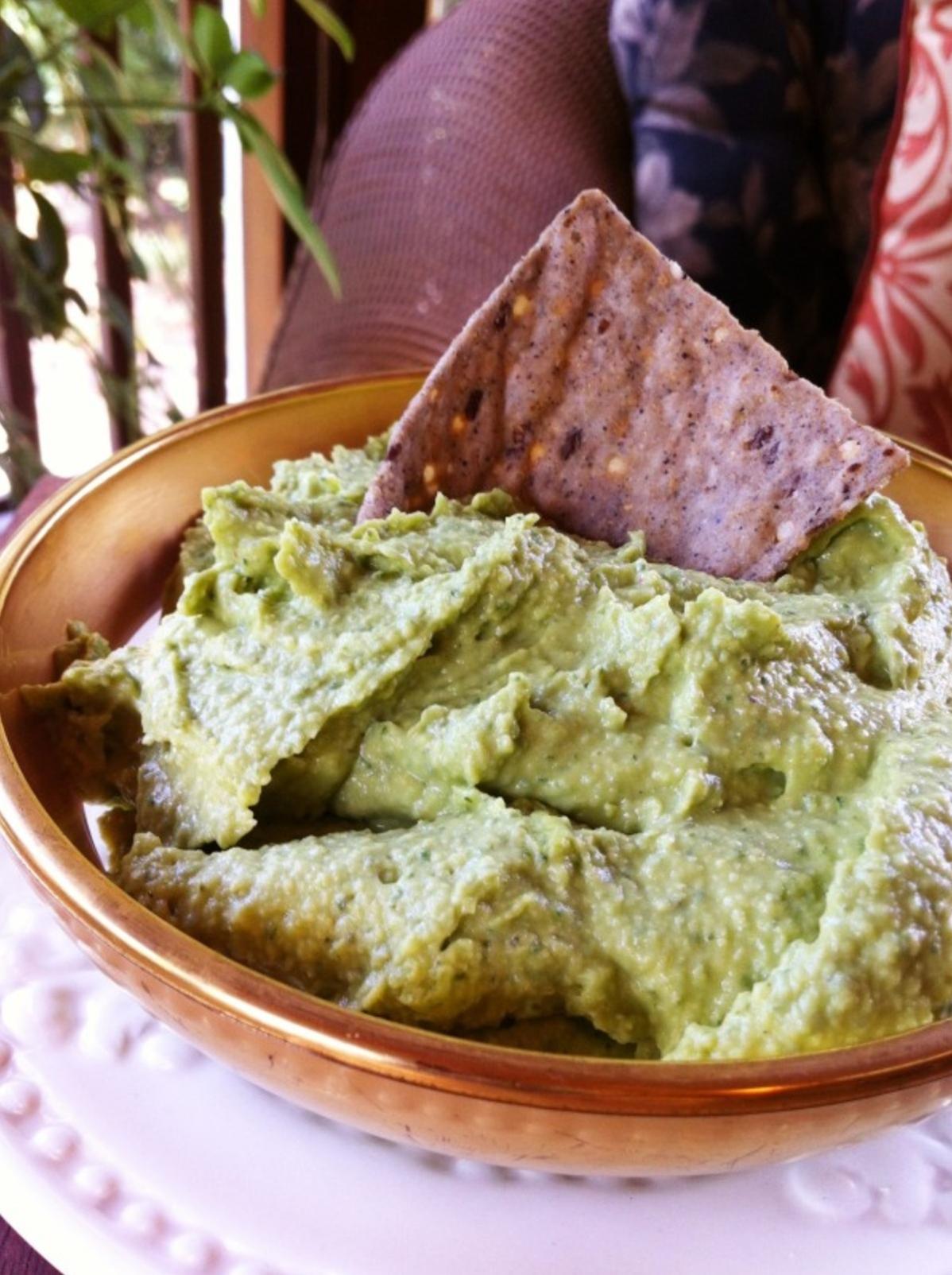  We've added some green goodness to the classic chickpea hummus.