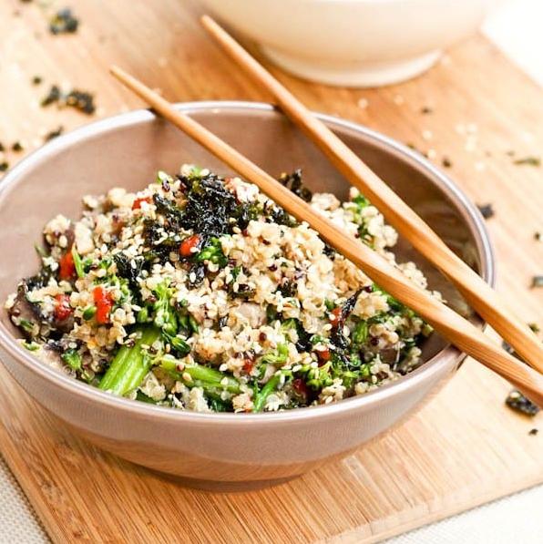  With earthy mushroom flavors and pops of fresh green veggies, this pilaf will have you coming back for seconds.